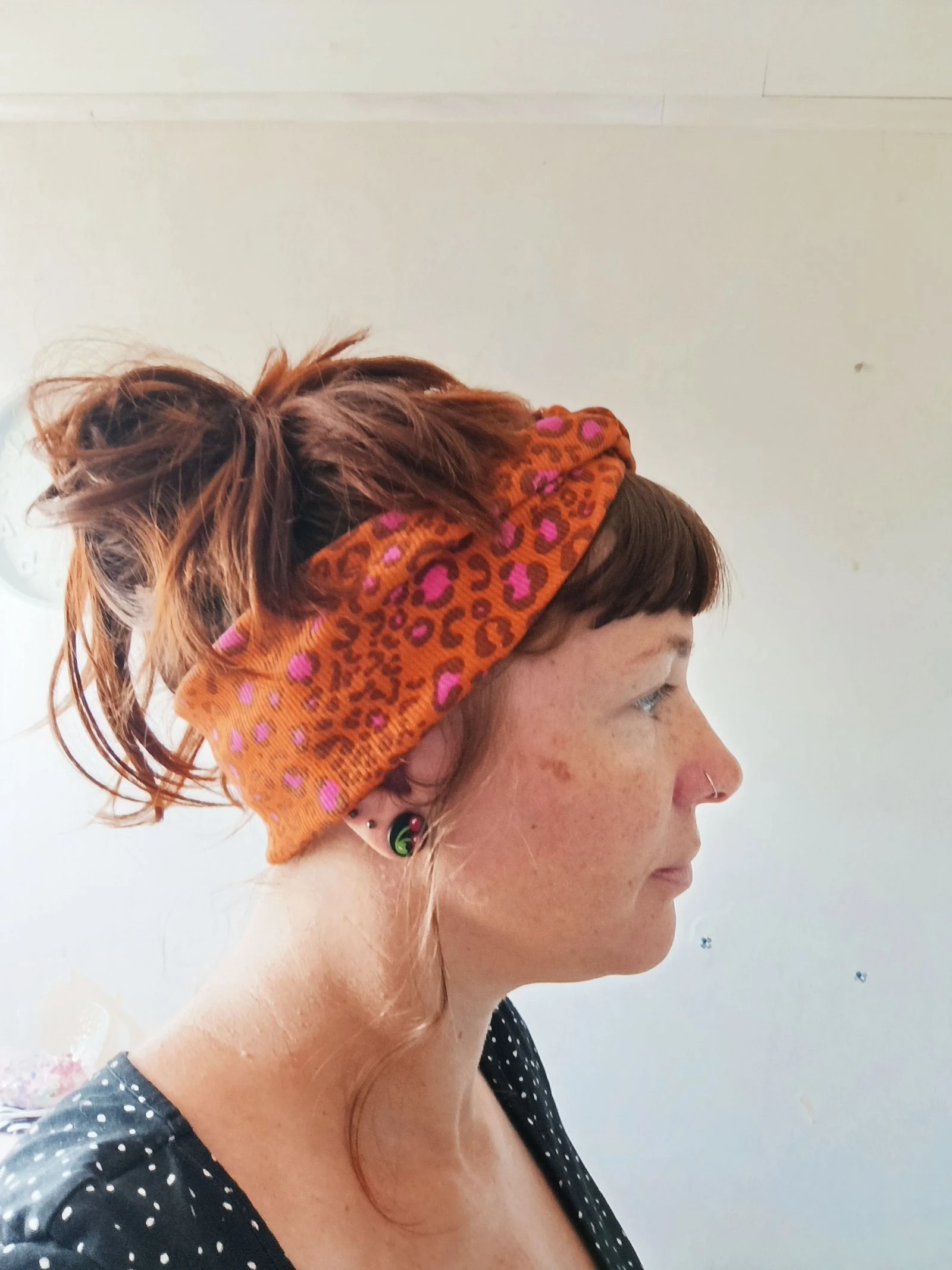 Bandeau cheveux femme motifs léopard • jersey de coton Oeko-tex
